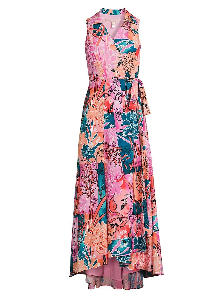 Vela Floral Sleeveless Wrap Dress