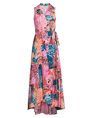 Vela Floral Sleeveless Wrap Dress