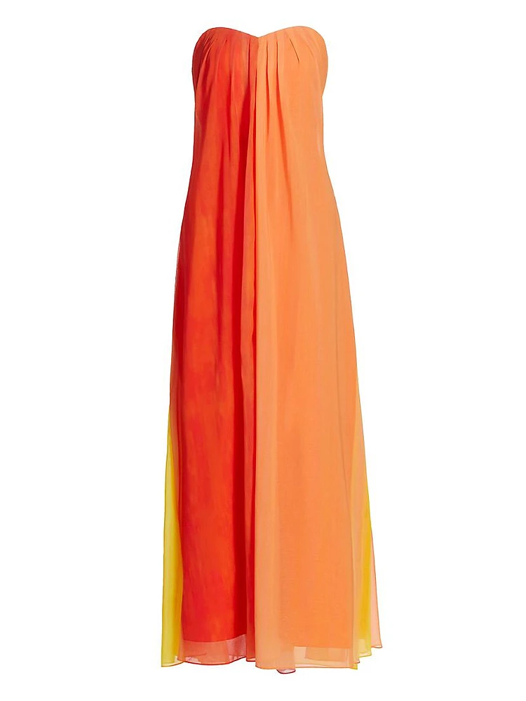 Sunset Stripe Strapless Dress