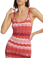 Multi Metallic Zig-Zag Tank Minidress