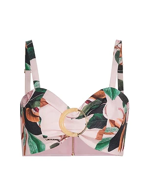 Magnolia Printed O-Ring Bralette Top