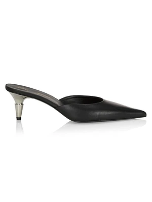 65MM Spike-Heel Leather Mules