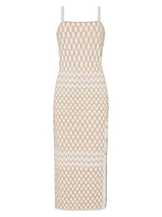 Zig-Zag Knit Sleeveless Midi-Dress