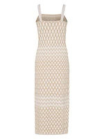 Zig-Zag Knit Sleeveless Midi-Dress