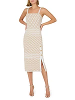 Zig-Zag Knit Sleeveless Midi-Dress