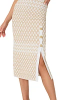 Zig-Zag Knit Sleeveless Midi-Dress