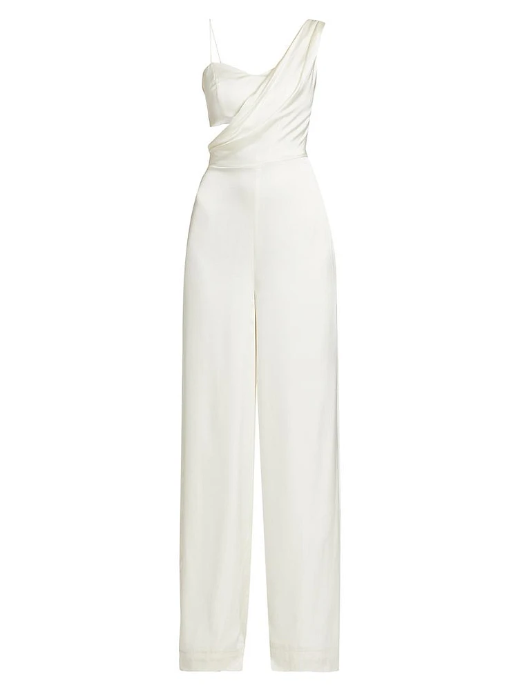 Blynn Satin Draped Bandeau Jumpsuit