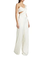 Blynn Satin Draped Bandeau Jumpsuit