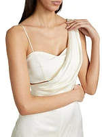 Blynn Satin Draped Bandeau Jumpsuit