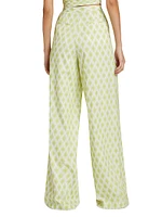 Meri Geometric Cotton Wide-Leg Pants