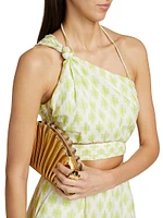 Oak Geometric Cotton One-Shoulder Crop Top