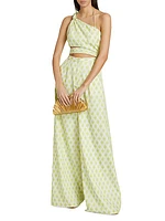 Oak Geometric Cotton One-Shoulder Crop Top
