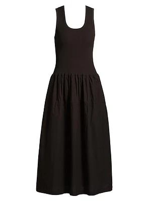 Malia Cotton Poplin Midi-Dress