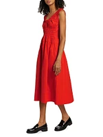 Penny Cotton Poplin Midi-Dress