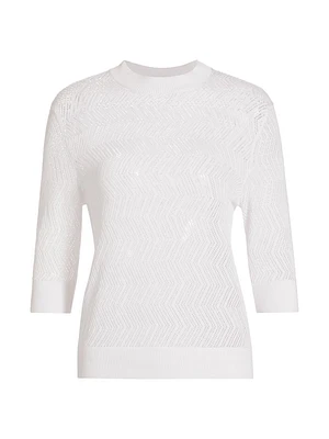 Nicola Pointelle Cotton Sweater