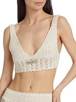 Lia Crystal-Embellished Crochet Bralette