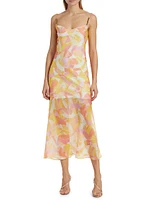 Marcella Abstract Voilé Midi-Dress