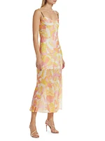 Marcella Abstract Voilé Midi-Dress