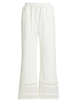 Rosa Lace-Trimmed Straight-Leg Pants