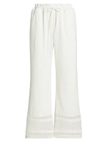 Rosa Lace-Trimmed Straight-Leg Pants