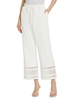 Rosa Lace-Trimmed Straight-Leg Pants