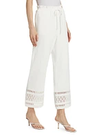 Rosa Lace-Trimmed Straight-Leg Pants