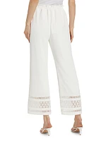 Rosa Lace-Trimmed Straight-Leg Pants