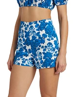 Danny Floral Cotton High-Waisted Shorts