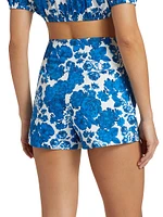 Danny Floral Cotton High-Waisted Shorts