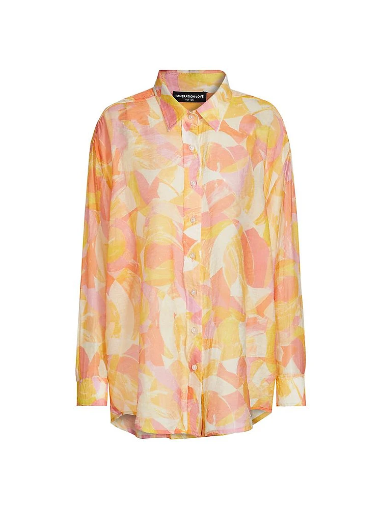 Benson Abstract Button-Front Shirt