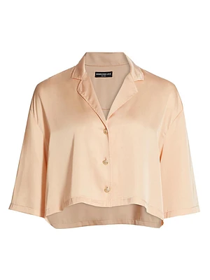 Kenzie Cropped Satin Shirt