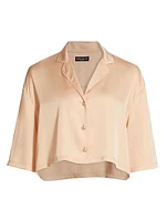 Kenzie Cropped Satin Shirt