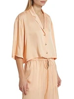 Kenzie Cropped Satin Shirt