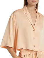 Kenzie Cropped Satin Shirt