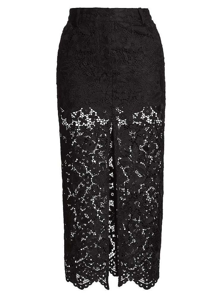 Medina Guipure Lace Midi-Skirt