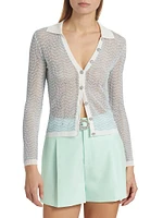 Meghan Pointelle Open-Knit Cardigan