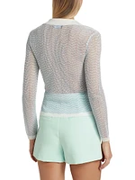 Meghan Pointelle Open-Knit Cardigan