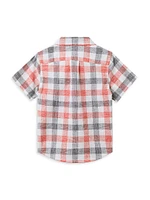 Little Boy's & Linen-Cotton Gingham 2-Piece Set