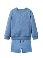 Little Boy's & Slub Terry Sweatshirt Shorts Set