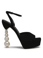 Natalia Pearl 140MM Suede Platform Sandals