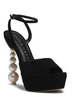 Natalia Pearl 140MM Suede Platform Sandals