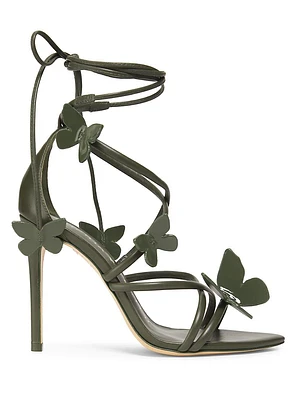 Vanessa 100MM Leather Ankle-Wrap Sandals