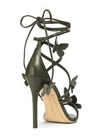 Vanessa 100MM Leather Ankle-Wrap Sandals