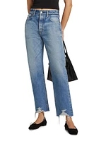 Aripeka Mid-Rise Wide Straight-Leg Jeans