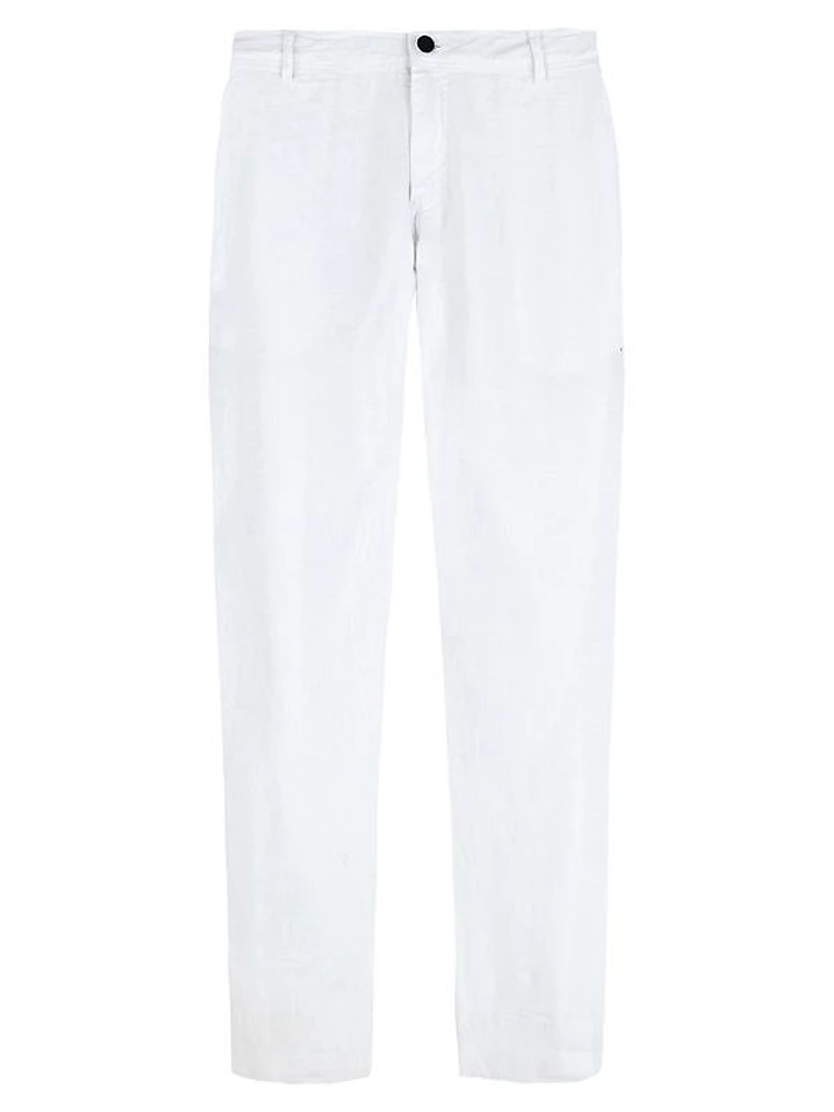 Slim-Fit Linen Pants