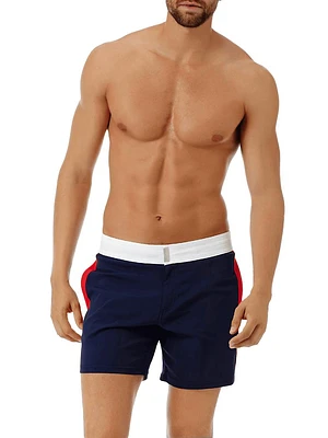 Colorblocked Stretch Swim Trunks