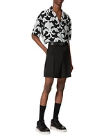 Metamorphos Wall Print Silk Bowling Shirt