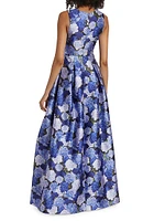 Brooke Floral Satin Gown