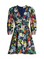 Dolce Floral Fruit Print Minidress