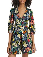 Dolce Floral Fruit Print Minidress